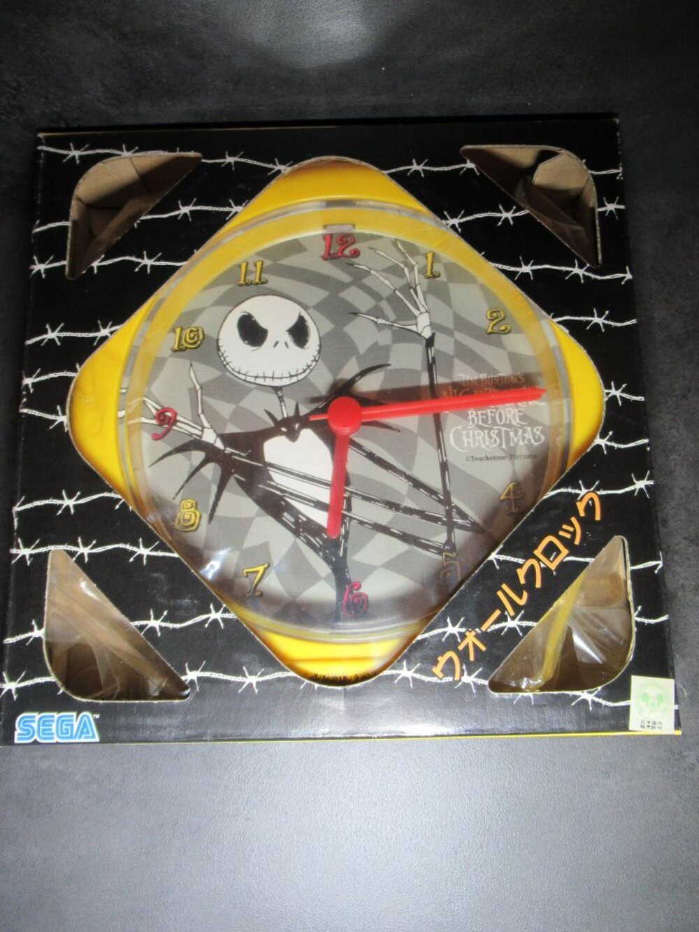 NIB Vtg 1997 Nightmare Before Christmas Jack Skellington Clock SEGA FantasyAmuse